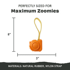 BarkBox Tug Measure wacky bounce adds unpredictable fun during play.