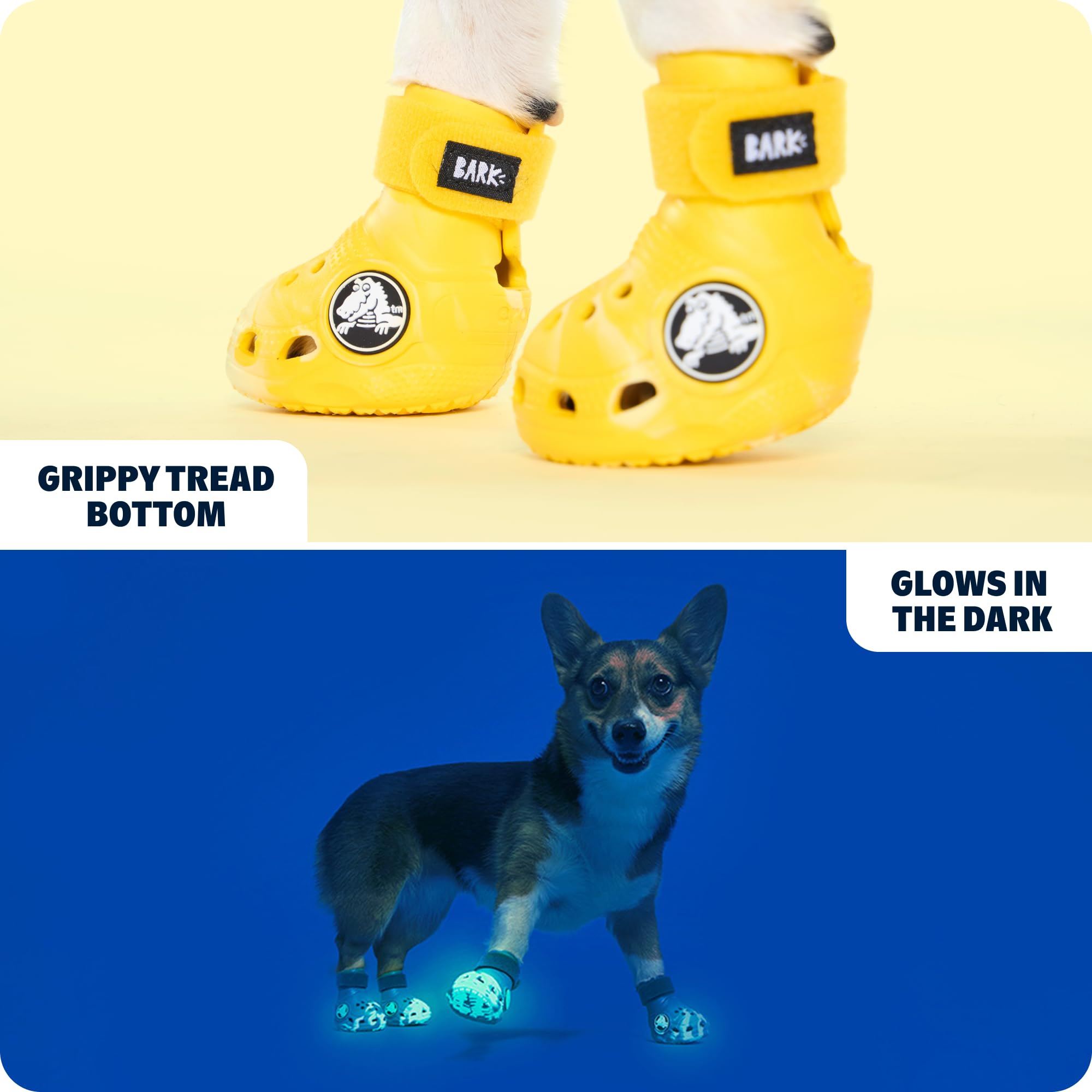 BarkBox dog shoes with non-slip soles for steadier footing.