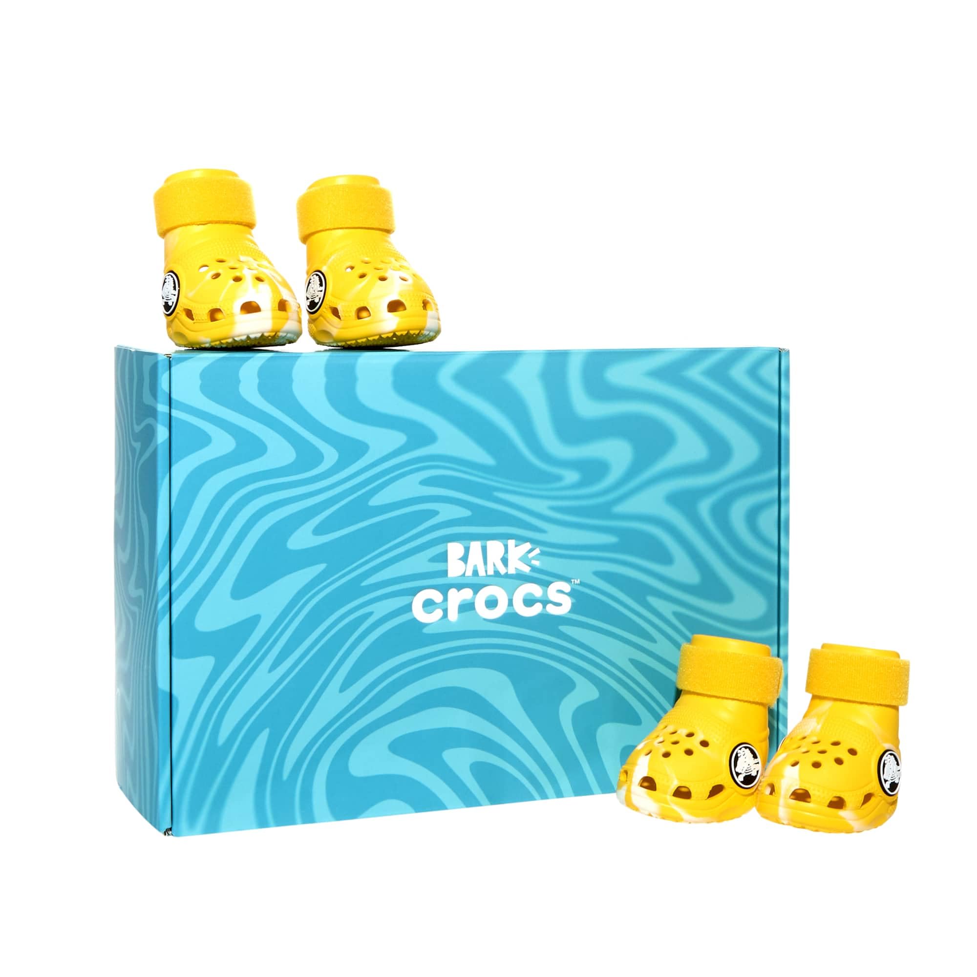 BarkBox Yellow Crocs pack-four full set protects all four paws