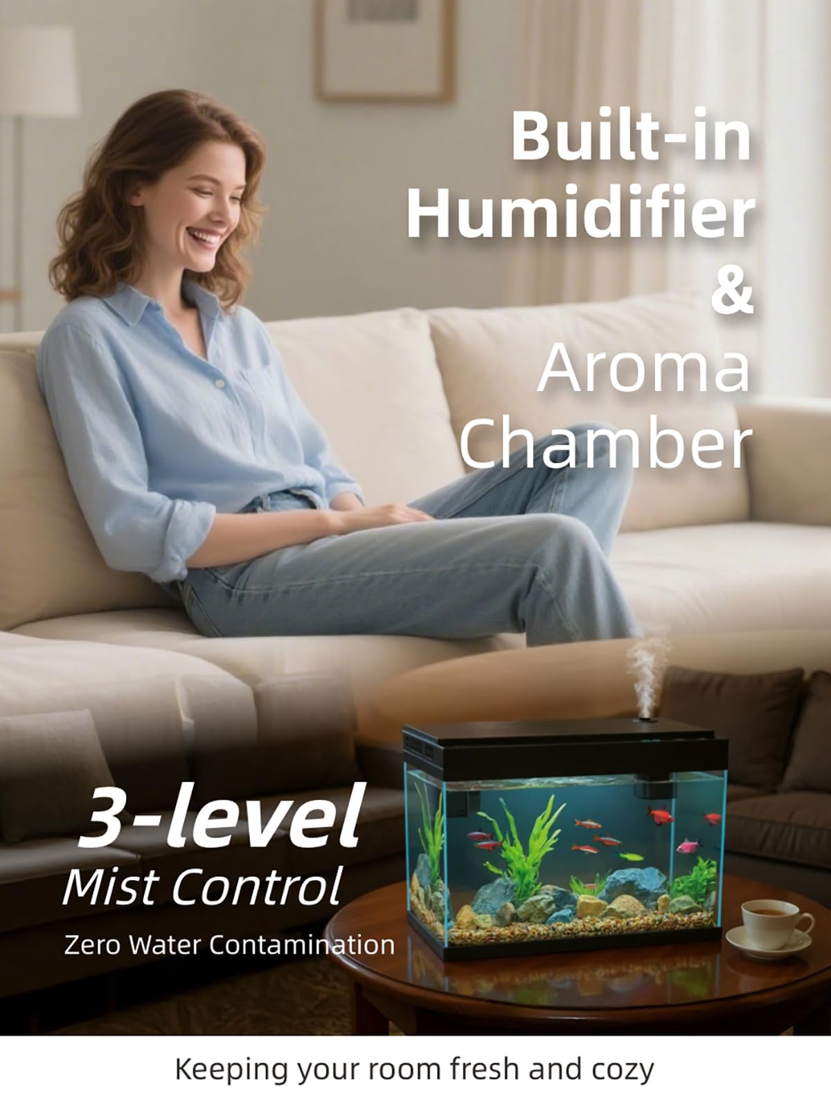 BarkBuddy built-in humidifier adds moisture for comfortable indoor air.