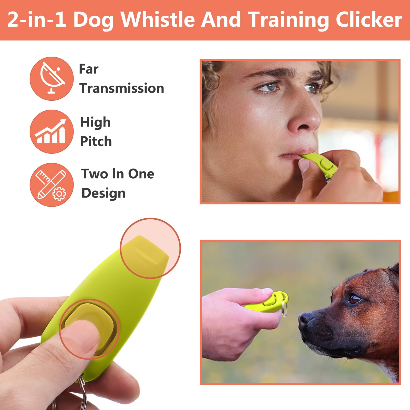 BARKIE ultrasonic whistle with lanyard shown for adjustable dog signals.