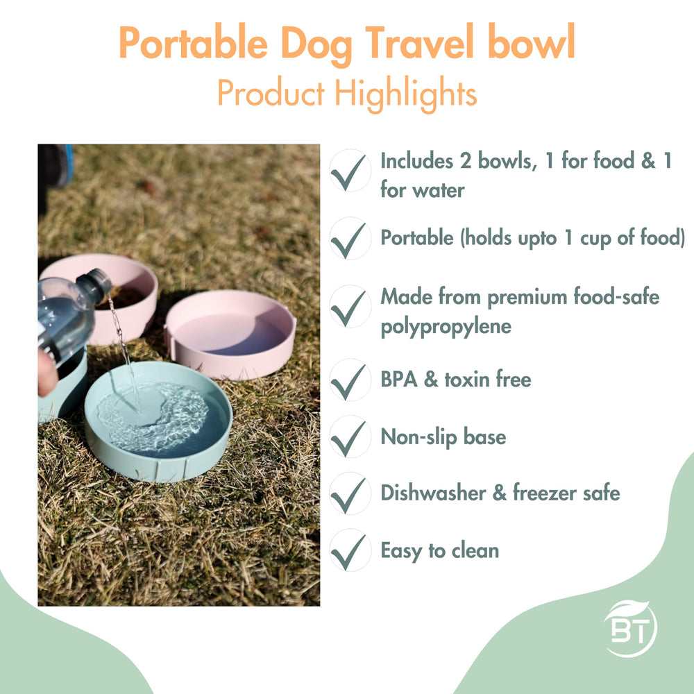 Barkin' Trails food bowl with stable base on uneven ground