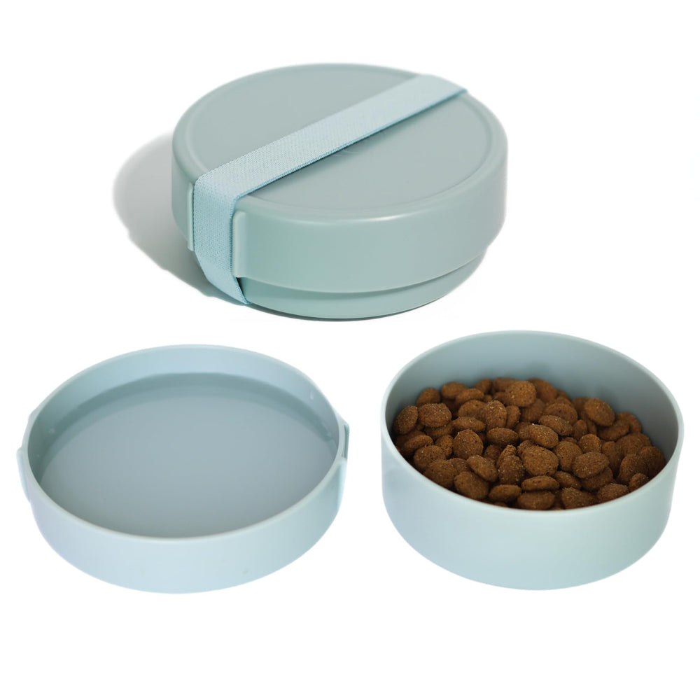 Barkin' Trails travel bowls with nested setup for easy packing on outdoor trips