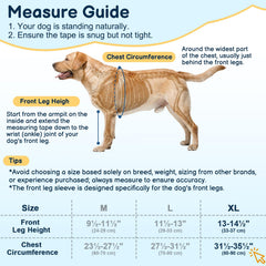 BARKLESS adjustable hook-and-loop closure sleeve for a secure dog fit