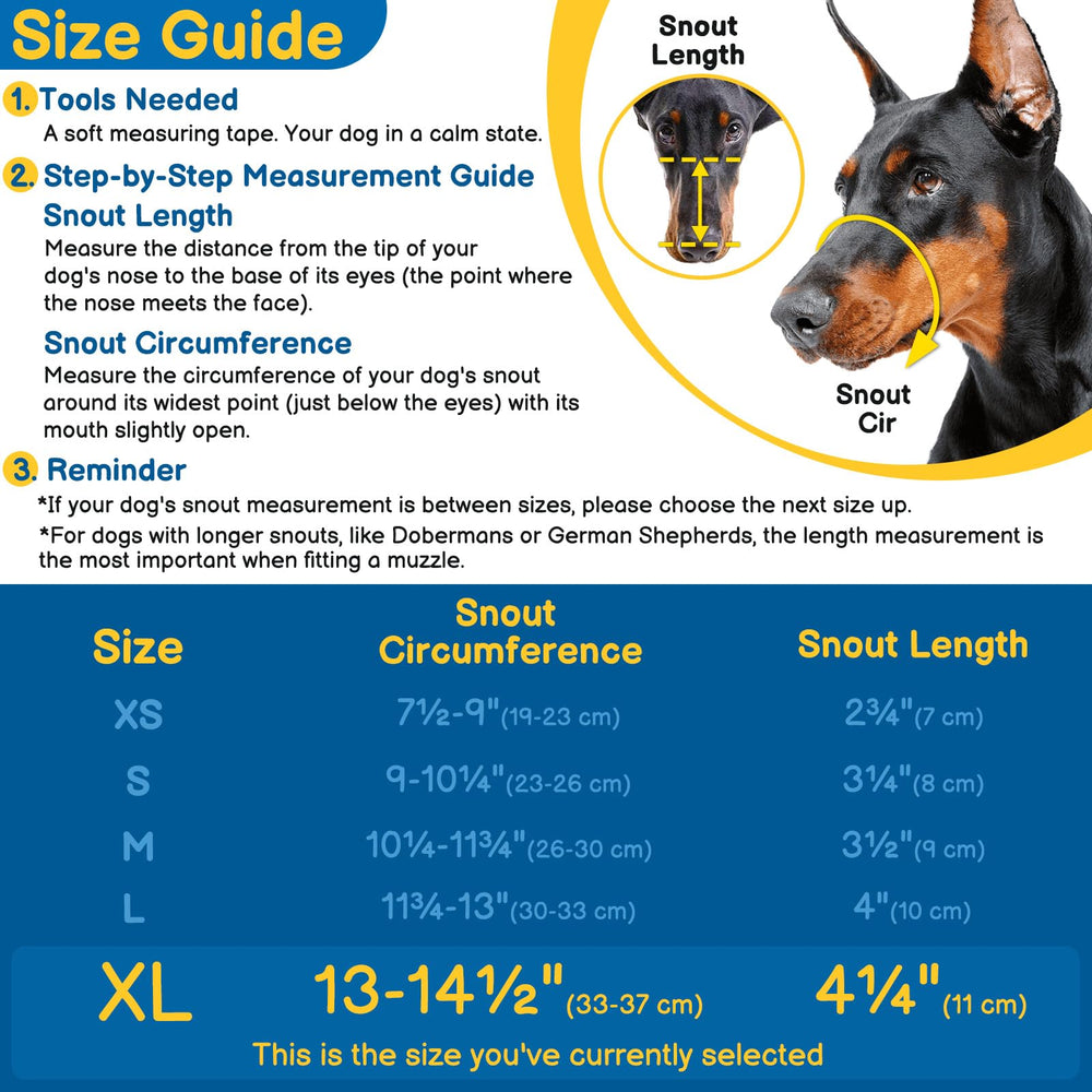 BARKLESS anti-scavenging muzzle prevents scavenging while allowing panting.