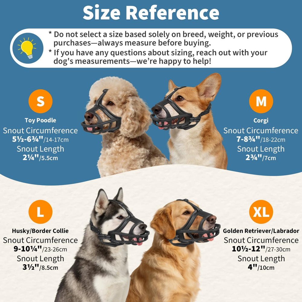 BARKLESS dog muzzle XL, adjustable fit for secure wear.