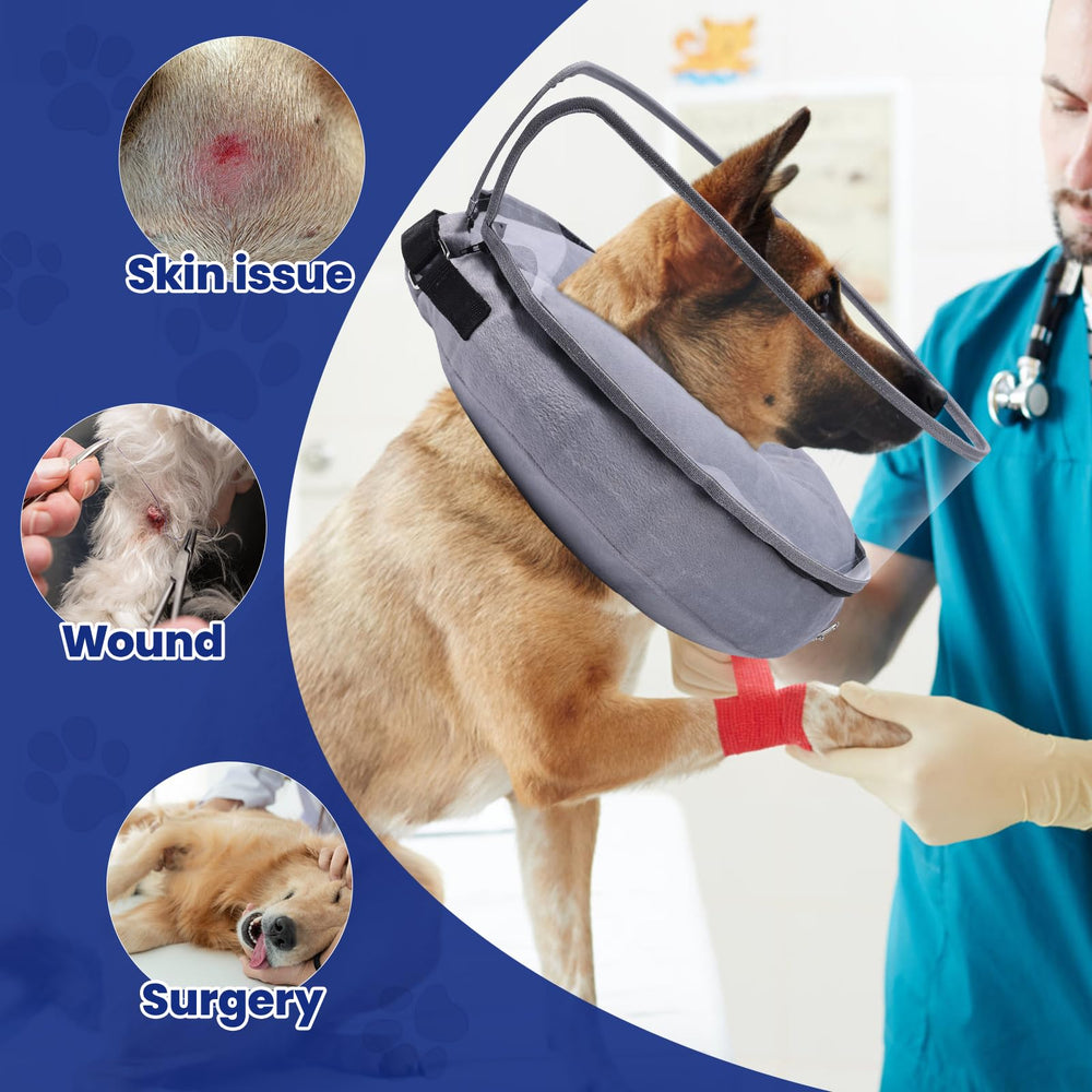 BARKLESS detachable shield with zipper for adjustable protection during recovery.