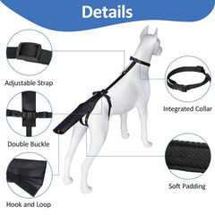 BARKLESS tail protector side view with adjustable straps for a snug fit