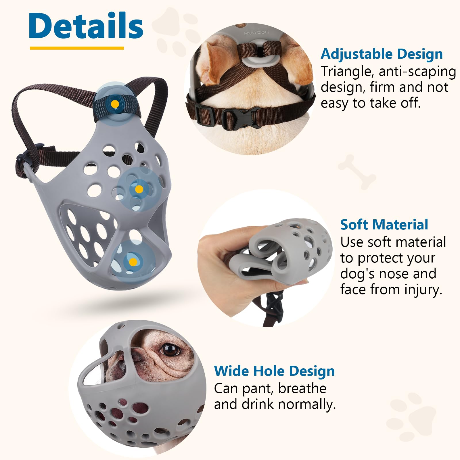 BARKLESS Easy-clean dog muzzle that rinses quickly.