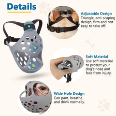 BARKLESS Easy-clean dog muzzle that rinses quickly.