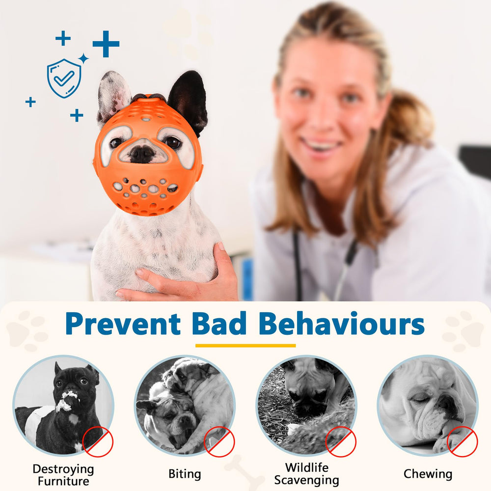 BARKLESS short snout muzzle easy-clean feature for quick rinse after use