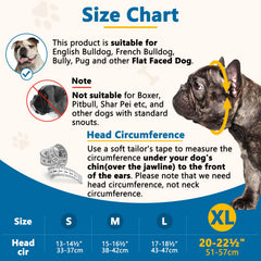 BARKLESS flat-faced muzzle with three-hole design for clear view and easier breathing.