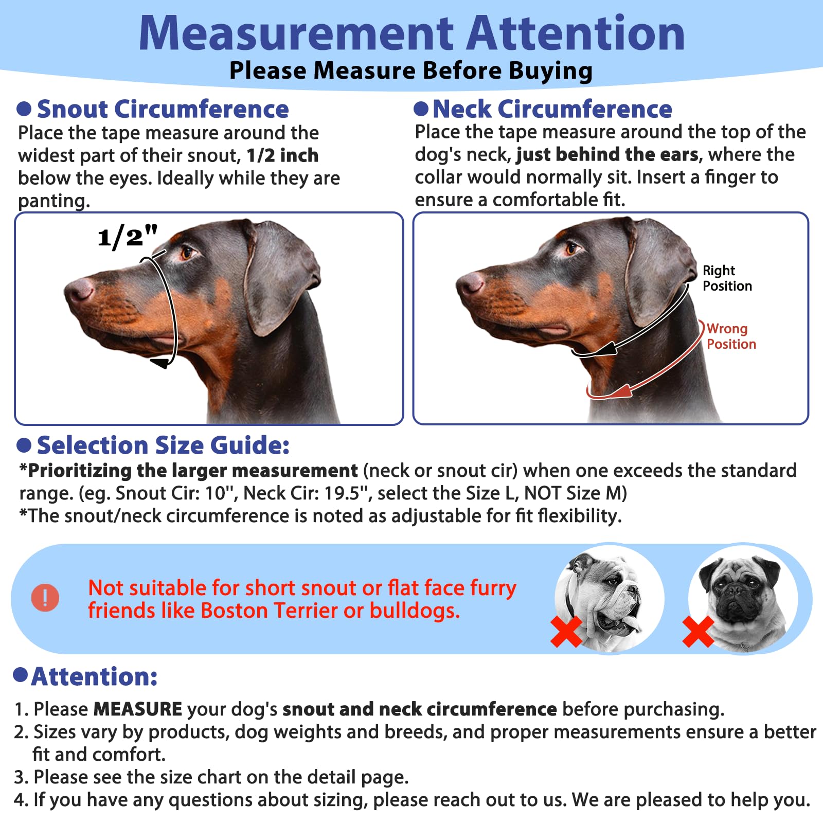 BARKLESS head collar quick-release snap enables easy on-off