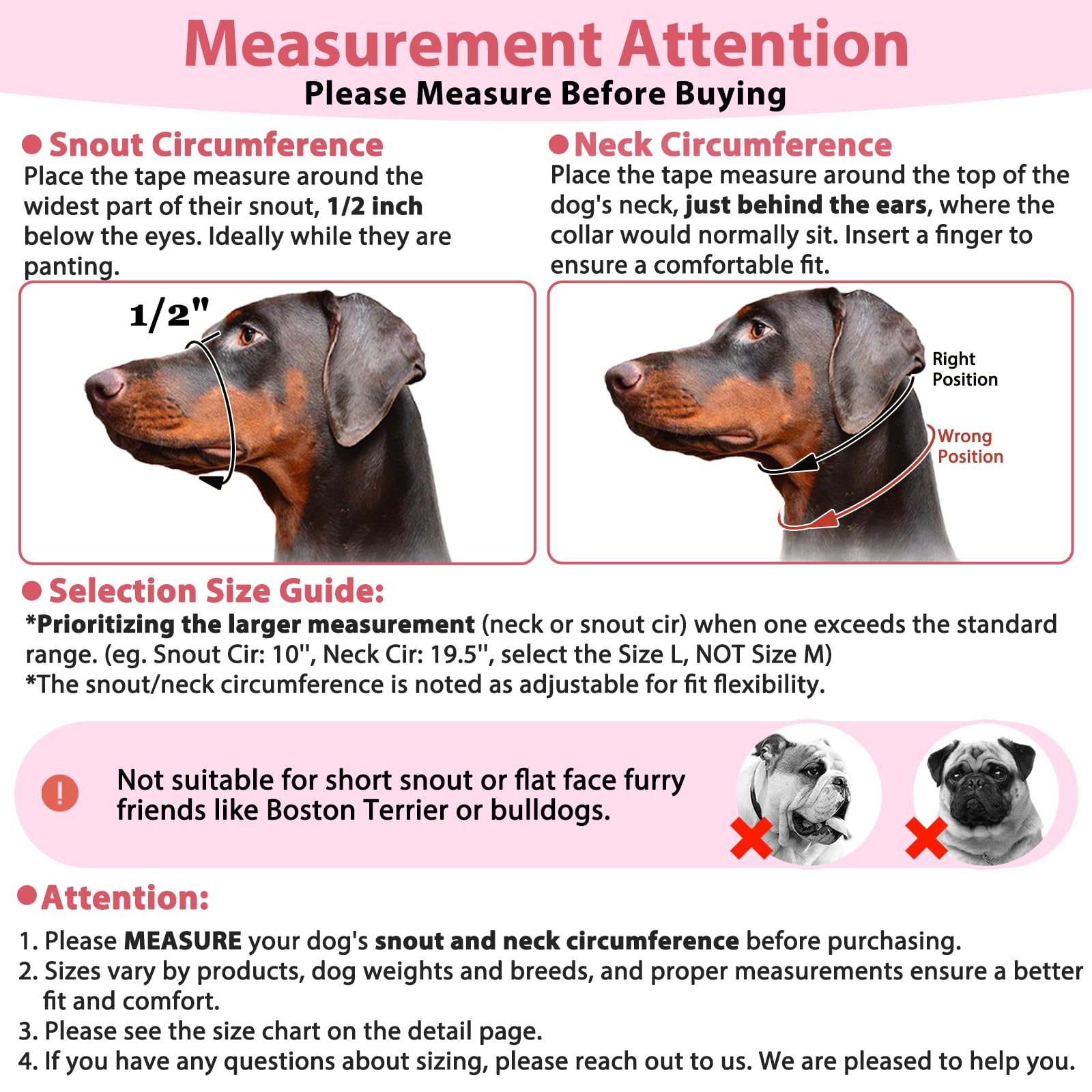 BARKLESS padded nose pads reduce nose rubbing during walks.