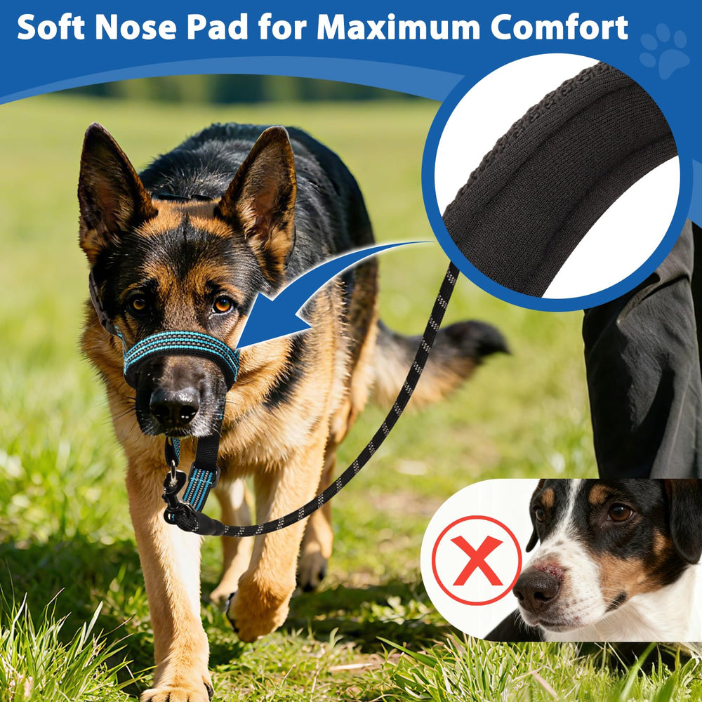 BARKLESS Head Collar soft padded nose area enhances comfort during wear.