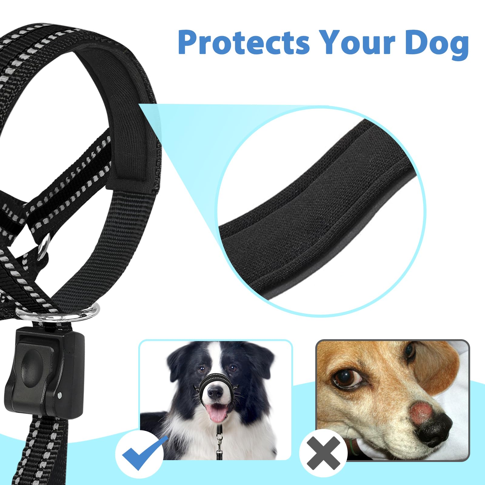 BARKLESS No-pull harness with safety leash adds extra security during walks.