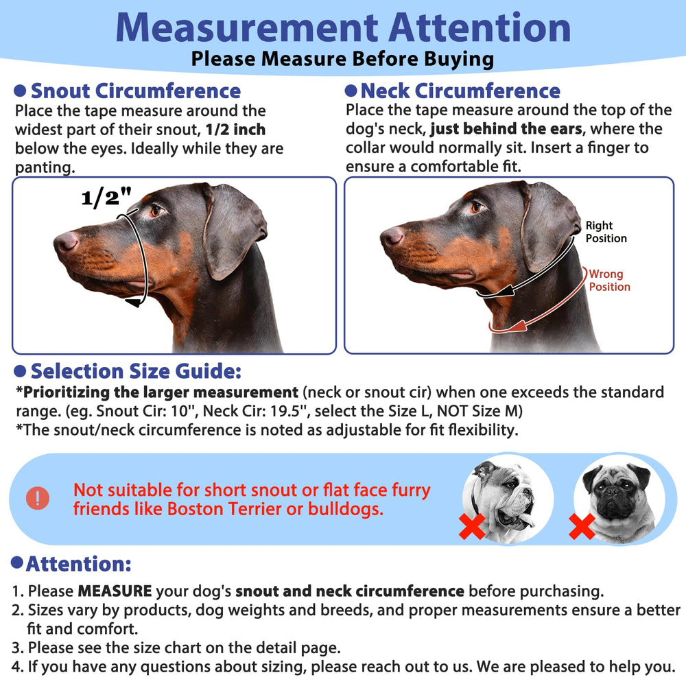 BARKLESS reflective-strips head collar in blue improves visibility day and night.