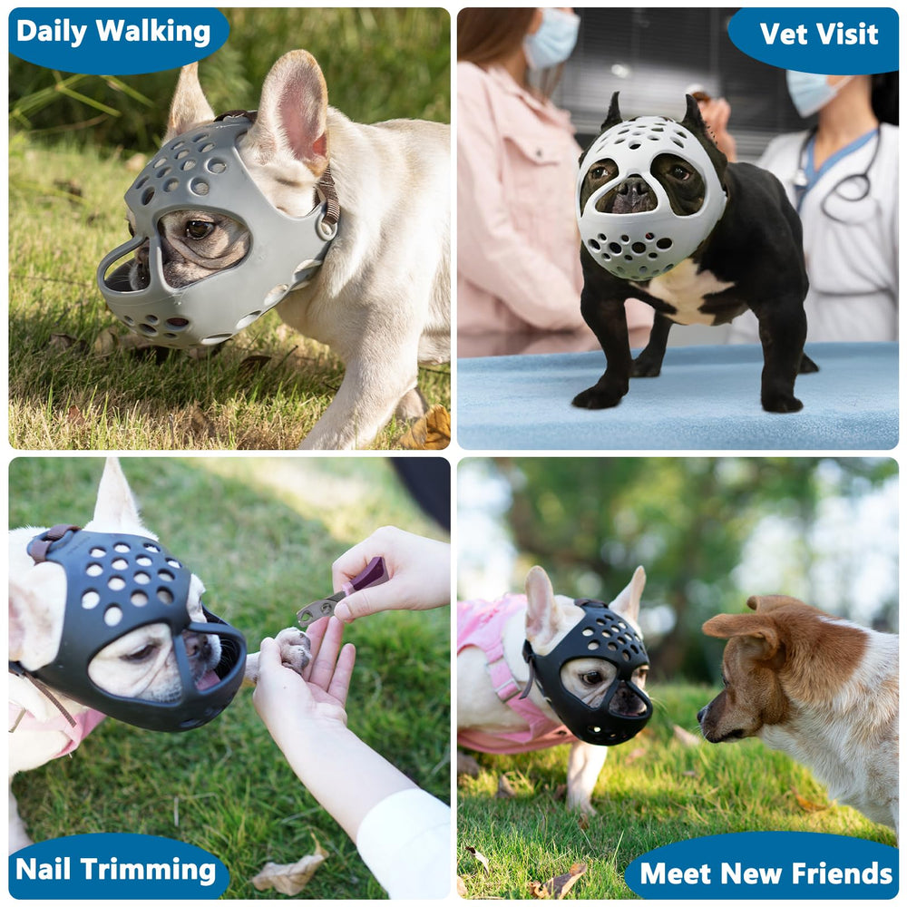 BARKLESS short snout muzzle made of soft breathable material.