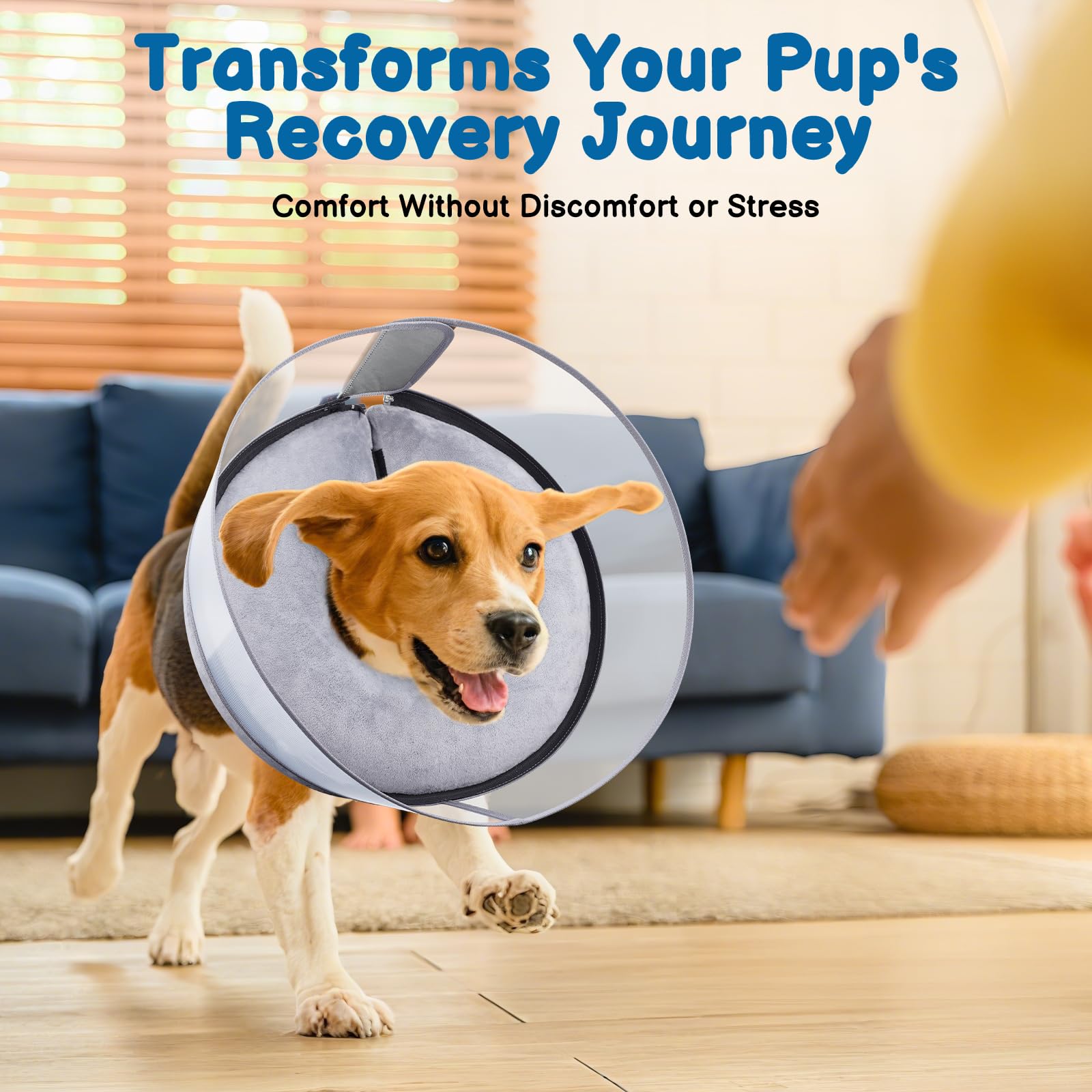 BARKLESS soft pillow-like donut collar promotes comfortable recovery with clear visibility