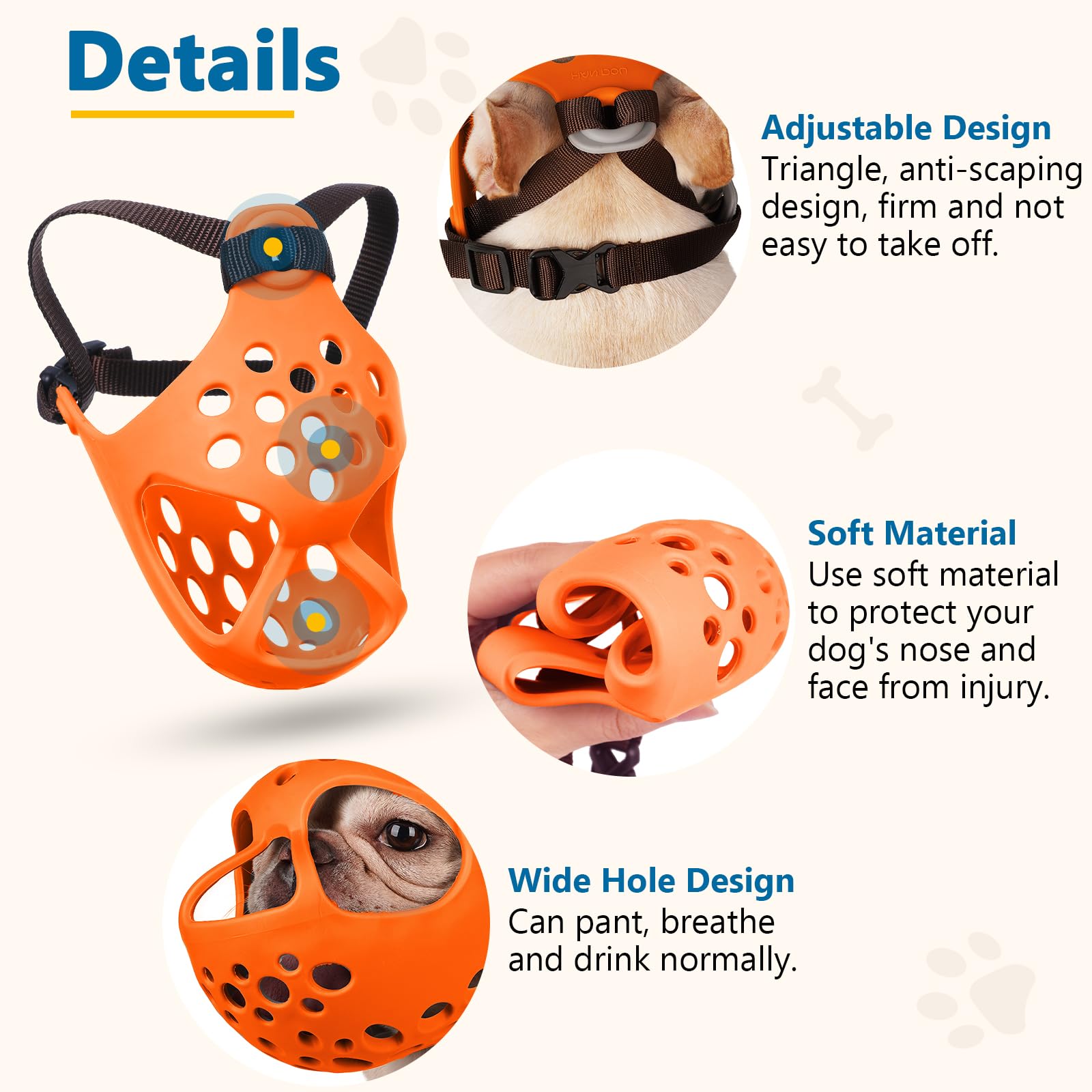 BARKLESS short snout muzzle shows easy-clean silicone for quick cleanup after meals