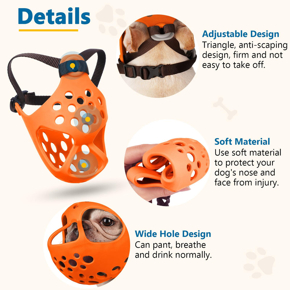 BARKLESS short snout muzzle shows easy-clean silicone for quick cleanup after meals