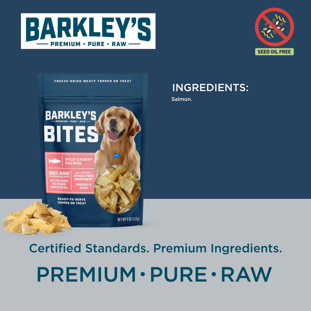 Barkley’s Bag 4 oz bag open, ready for on-the-go snacking.