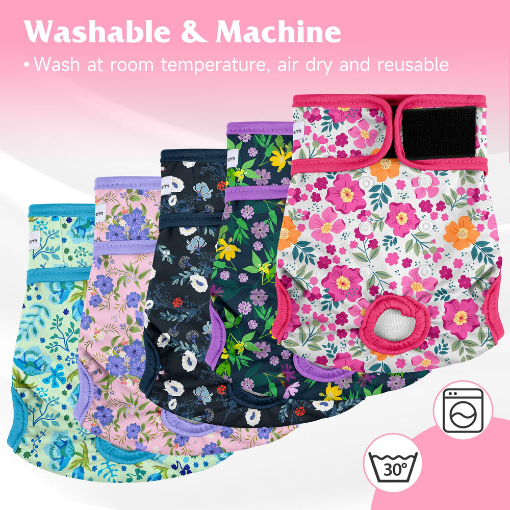 Close-up of Barklincharm flowers diaper material highlighting breathable fabric.