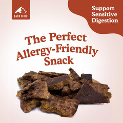 Dehydrated BARK'N BIG bison lung snack, high protein, low fat for dogs.