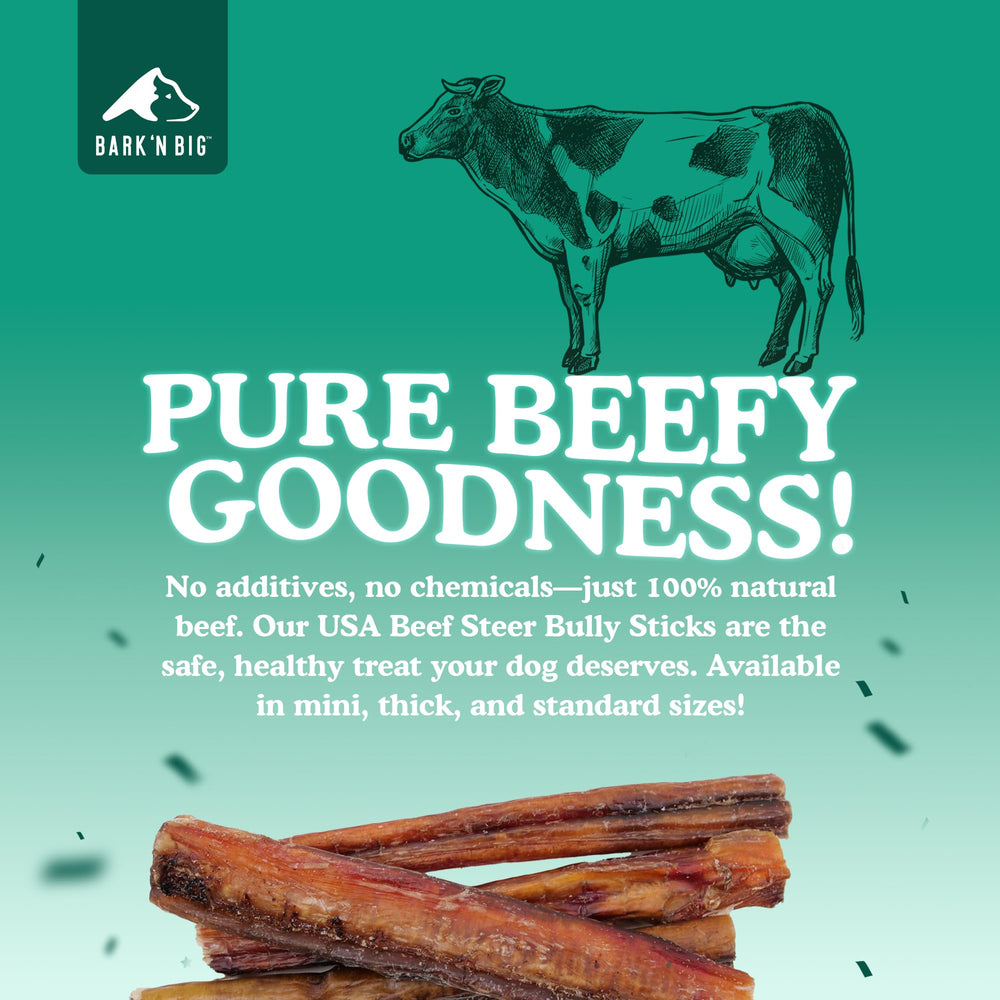 BARK'N BIG Thick Steer Sticks dog-chewing, engaging chew session and oral satisfaction.