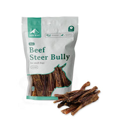 BARKN BIG beef steer sticks 5-6in pack, ideal for small dogs.