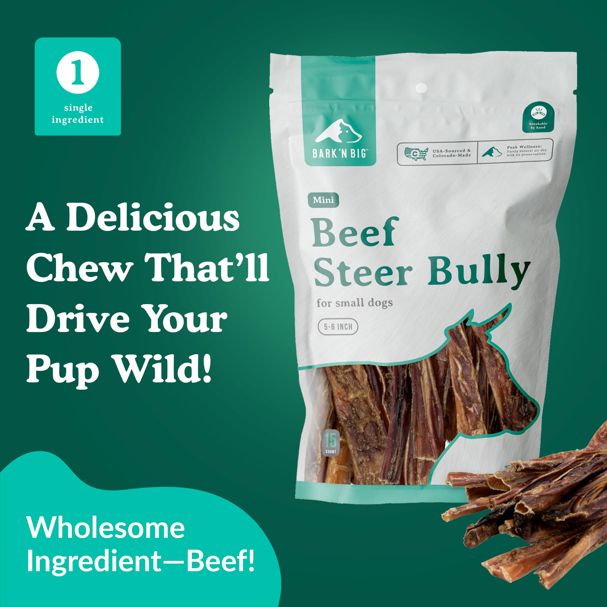 BARKN BIG digestible chew, rawhide-free option for sensitive stomachs.