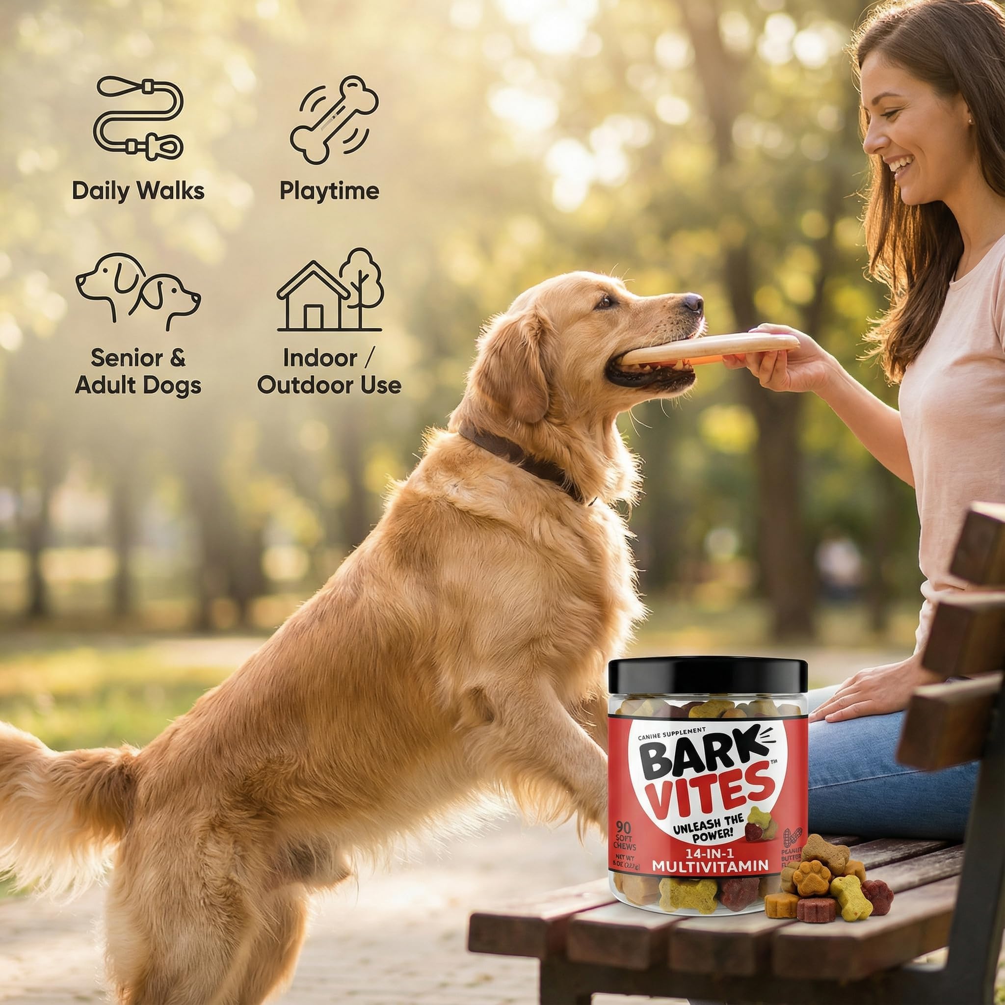 BarkVites digestive support with yucca schidigera for comfort.