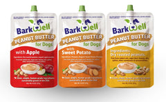 BarkWell Peanut Butter Squeeze jar pour for quick on-the-go dog treats.