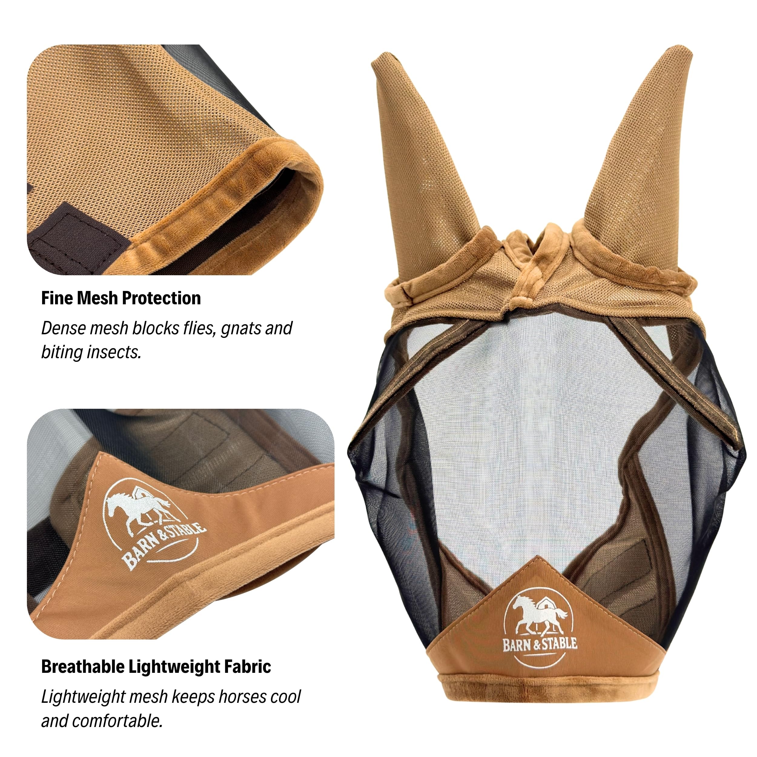 BARN & STABLE soft fleece trim cushions skin at the mask edge.