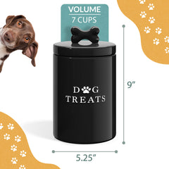 Barnyard Designs decorative dog treat canister supports both storage and display