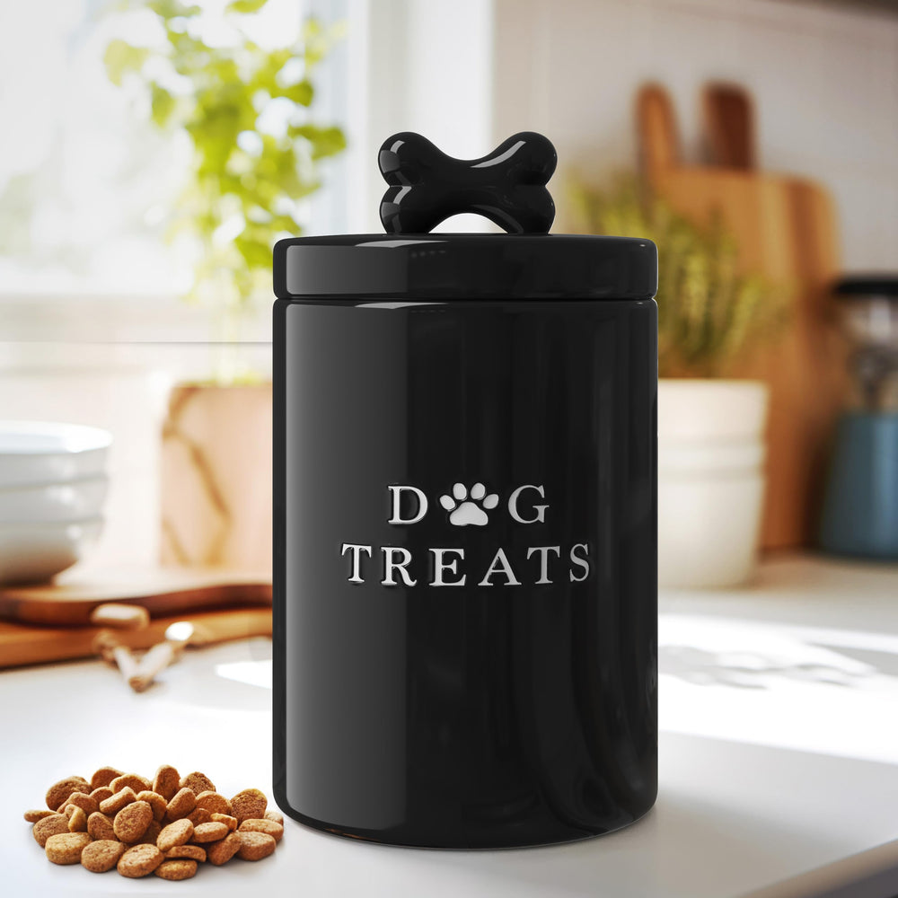 Barnyard Designs airtight ceramic jar for dog treats preserves dryness