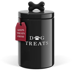 Barnyard Designs large dog treat container with lid on counter keeps treats fresh