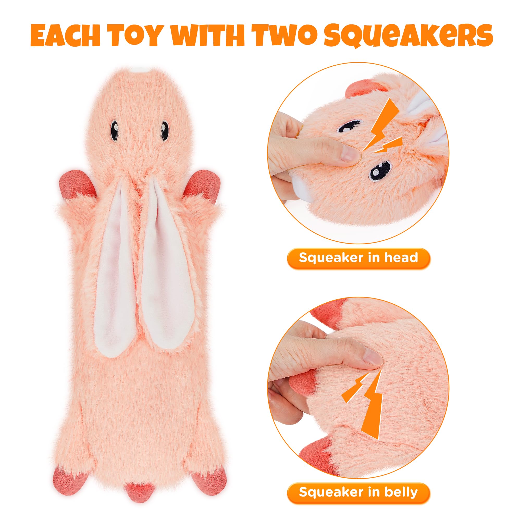 BARRGALIN Squirrel No Stuffing Squeak Toy designed for fetch and tug