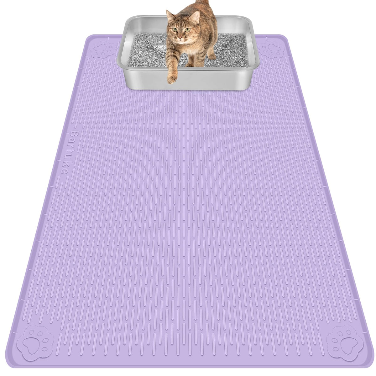 Bartuke cat litter mat 40x28 captures litter and protects floors