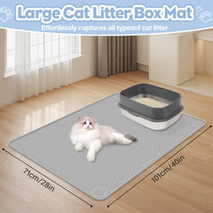 Bartuke mat is easy to clean by rinsing or sweeping away remaining litter.