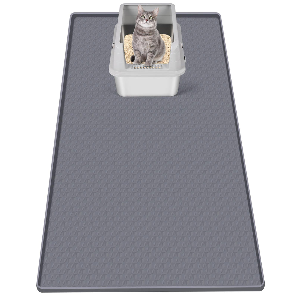 Bartuke cat litter mat showing large coverage that helps protect floors