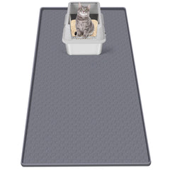Bartuke cat litter mat showing large coverage that helps protect floors