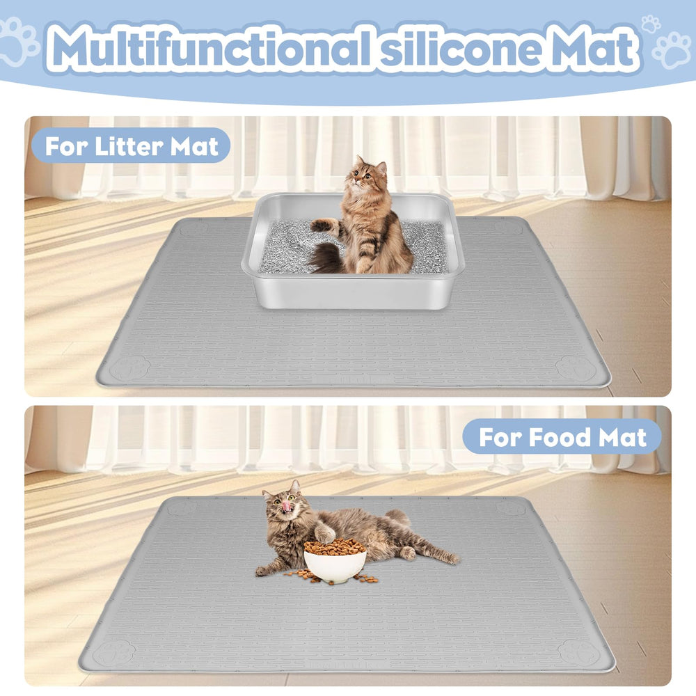Bartuke mat can be placed under food and water bowls to catch spills.