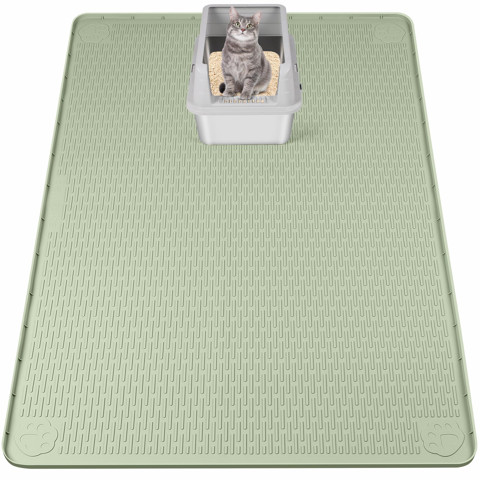 Bartuke XXL cat litter mat covers a wide area to reduce scatter.