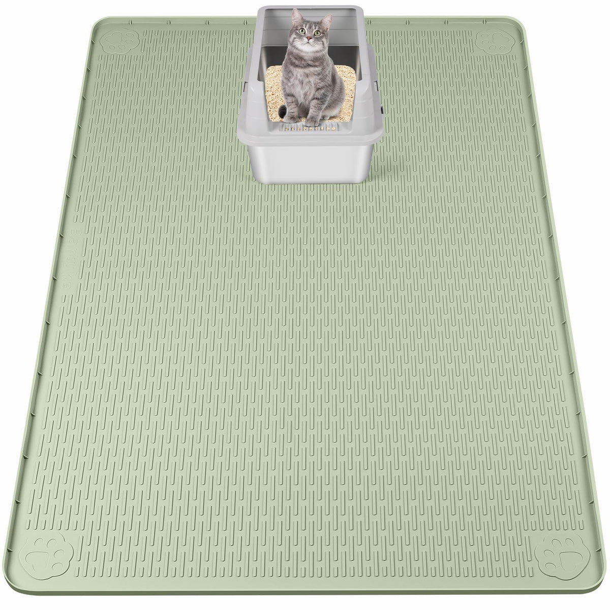 Bartuke XXL cat litter mat covers a wide area to reduce scatter.