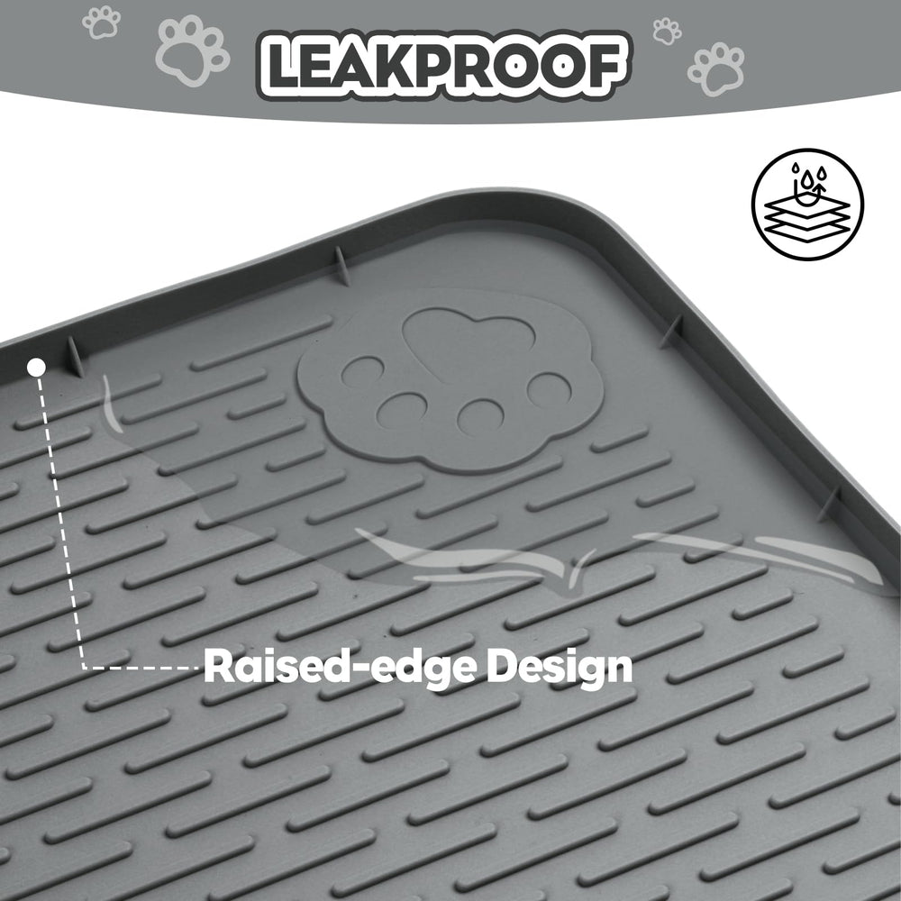 Bartuke dark grey cat litter mat blends with decor.