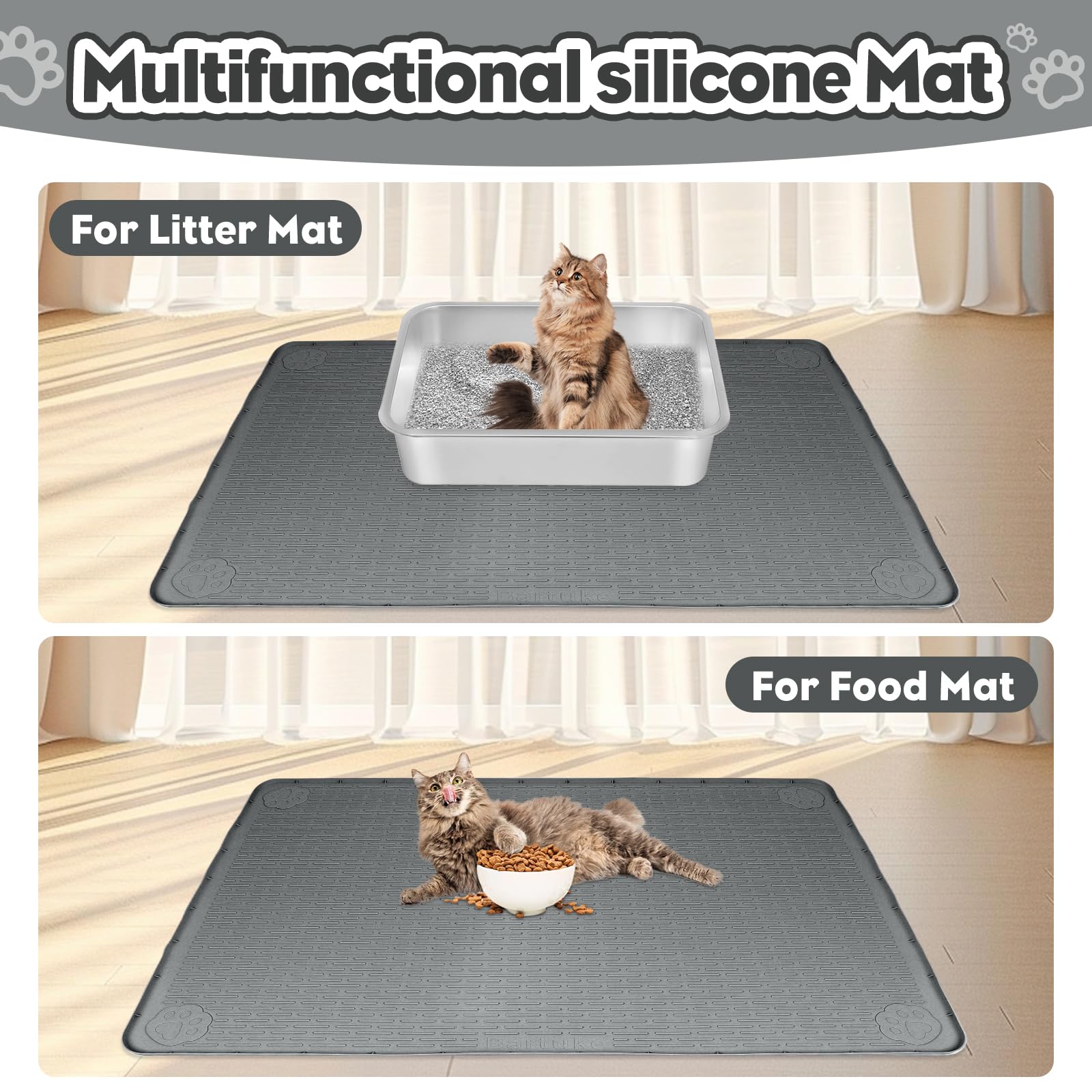 Bartuke durable non-slip silicone mat for long-lasting use.