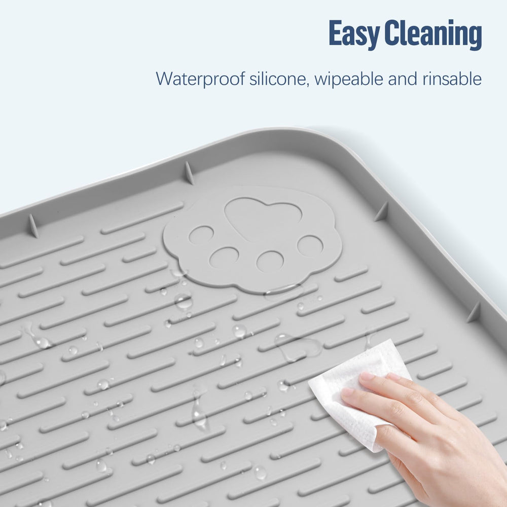 Bartuke durable silicone tray withstands daily indoor use with active dogs.