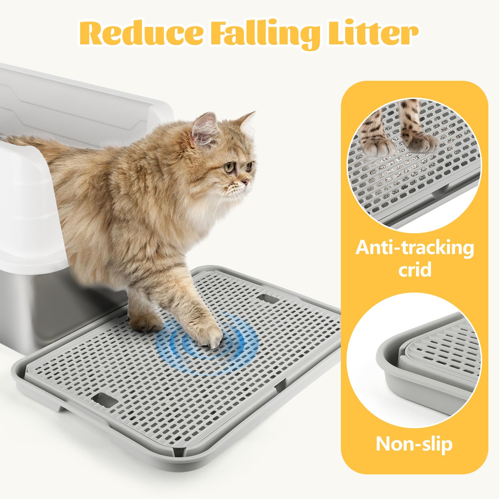 Bartuke Litter Box Ramp flat surface supports kittens and seniors