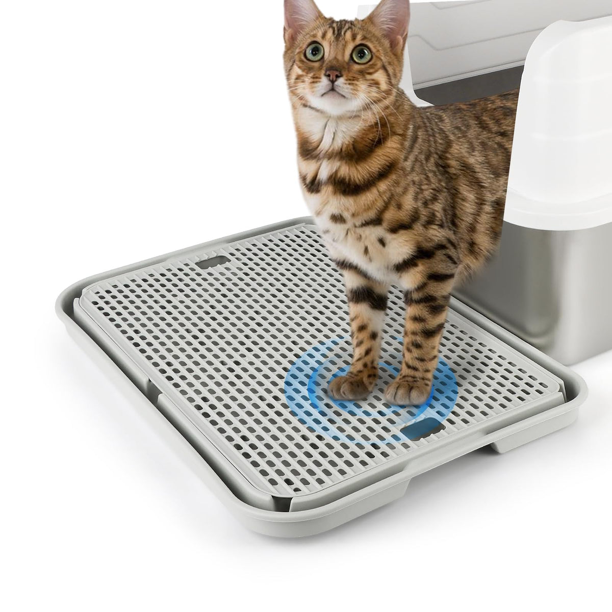 Bartuke Litter Box Step with filter layer design catching litter from paws